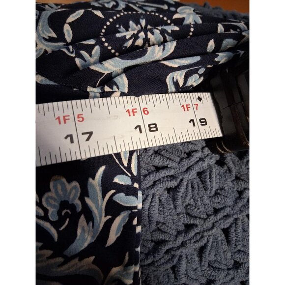 White House Black Market Womens Patterned Tunic Dress Long Sleeve Navy/White S - Picture 6 of 7